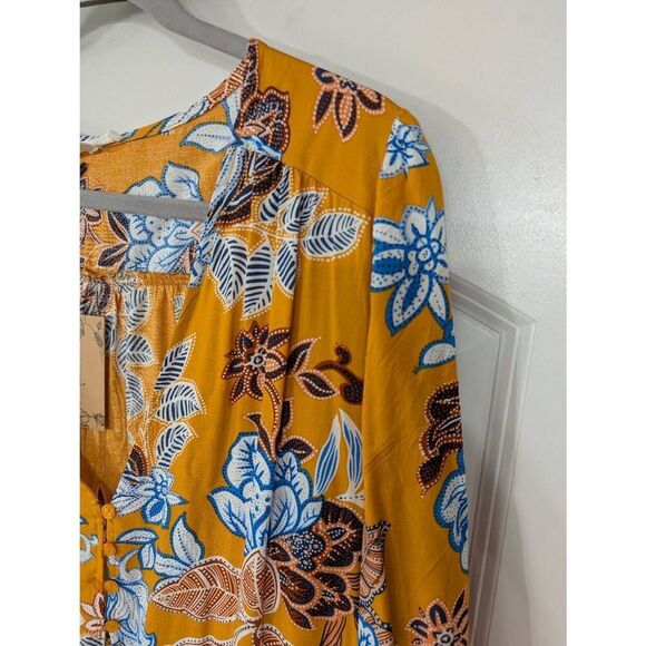 Abel the Label Mango Magic Tiered Maxi Dress women's‎ medium orange floral NWTs - Picture 2 of 9